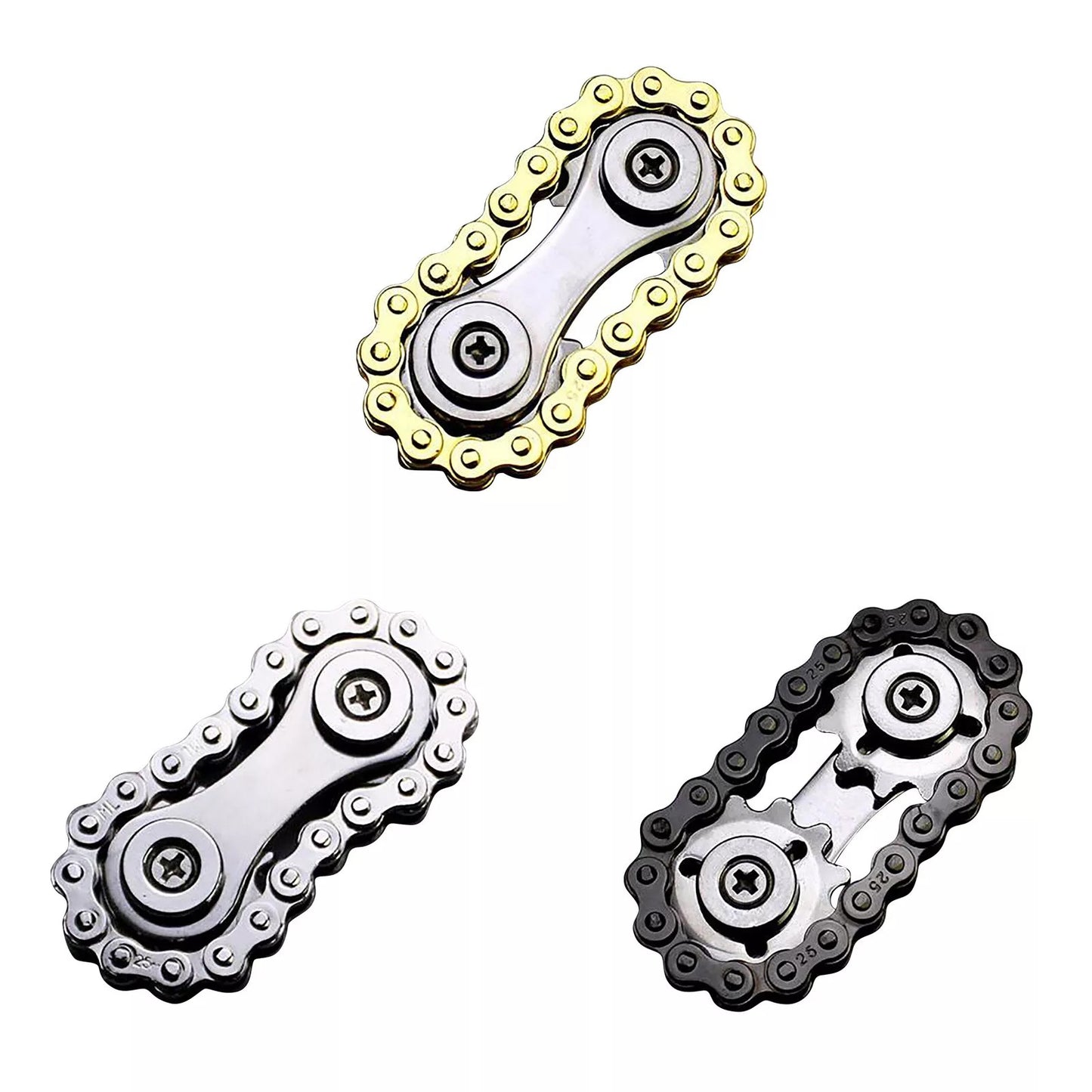 New Metal Mini Gyro Chain Sprockets | New Metal Pocket Flywheel Toy Gear Chain Spinner for Collection and Gift