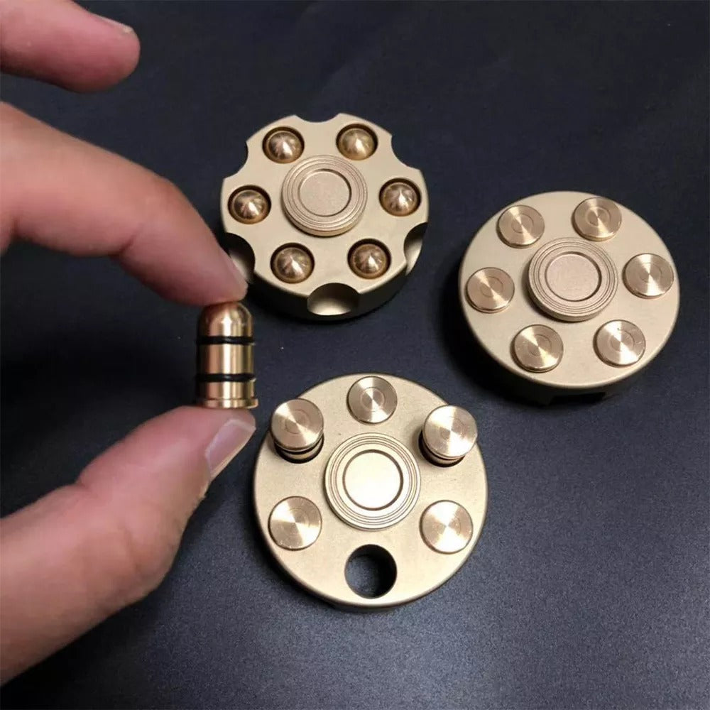 Bullet Metal Gyro Spinner | Metal Hand EDC Fidget | Revolver Shape Fingertip Gyro for Gift and Collection