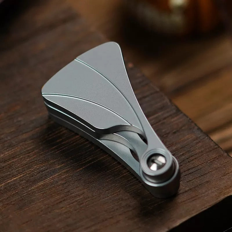 MUYI Mini Stainless Steel Four Layer Folding Hand Push Haptic Slider | Mini EDC Four Stages Fold Hand Push Slider | Metal Hand Push Slider for Gift & Collection