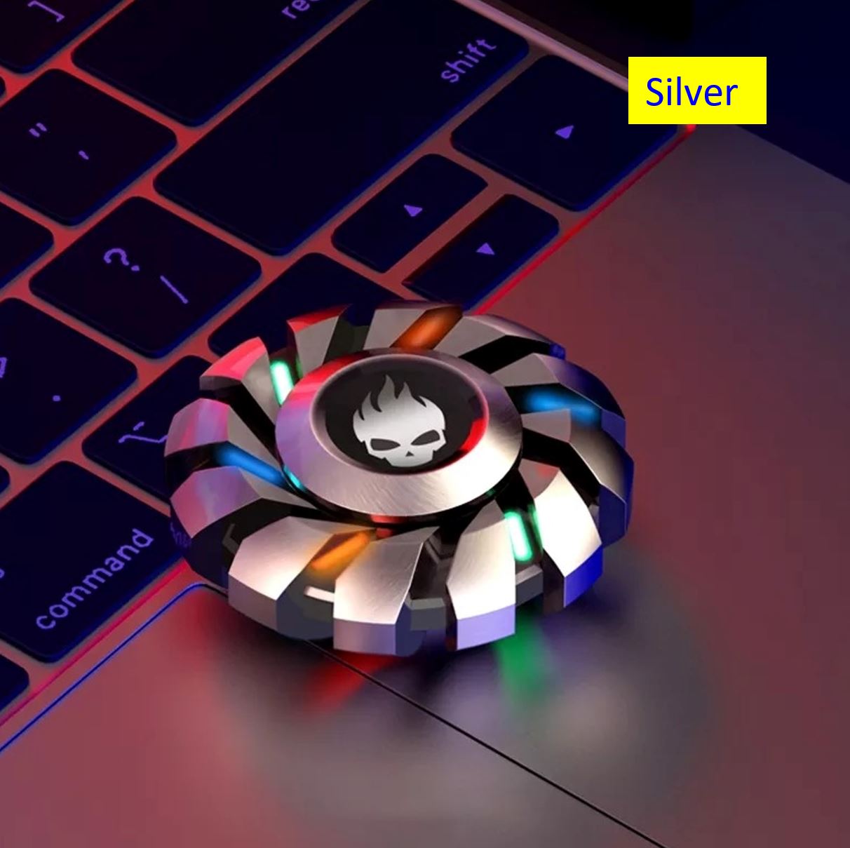 Colorful Luminous Hand Gyro Spinner | Metal Luminous Hand Fidget toys | EDC Luminous Hand Fidget Spinner for Fun and Gift Collection
