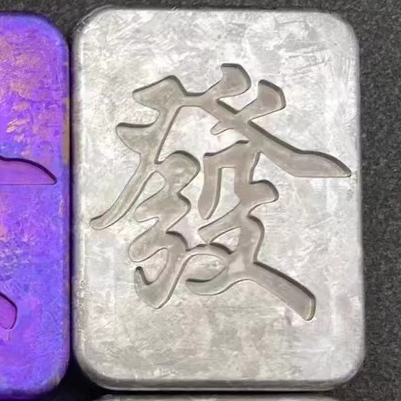 Mahjong 2.0 Stainless Steel PEI Hand Push Clicker Slider | Mahjong EDC Zirconium Hand Push Slider | Titanium Mahjong Hand Clicker Slider
