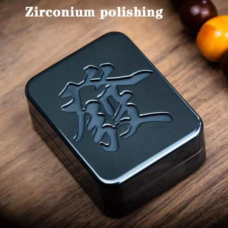 Mahjong 2.0 Stainless Steel PEI Hand Push Clicker Slider | Mahjong EDC Zirconium Hand Push Slider | Titanium Mahjong Hand Clicker Slider