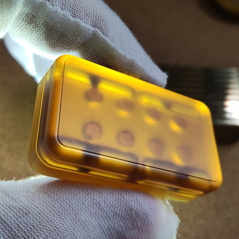 PEI Transparent Block Hand Haptic Push Pull Slider | PEI EDC Hand Push Haptic Slider | Plastic Transparent Hand Push Slider for Collection