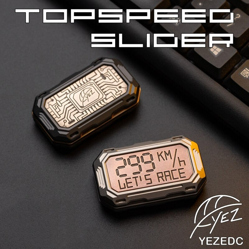 YEZ TOPSPEED Stainless Steel Hand Push Haptic Slider | TopSpeed EDC Hand Push Pull Haptic Slider | Metal TopSpeed Hand Push Slider for Gift & Collection