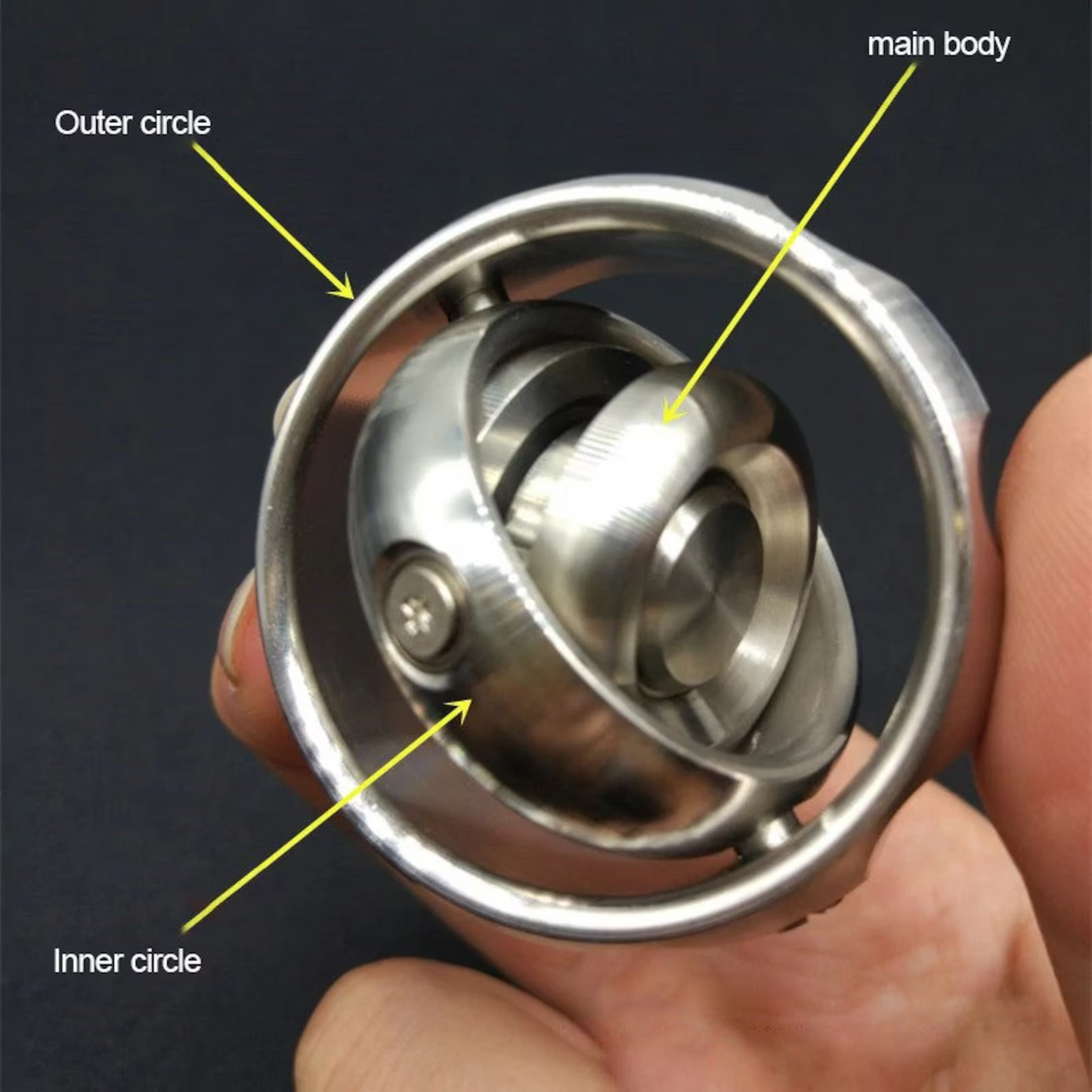 Stainless Steel Gyroscope Rotation Balancing Spinner | EDC Fidget Spinner | Kids Adult Toys