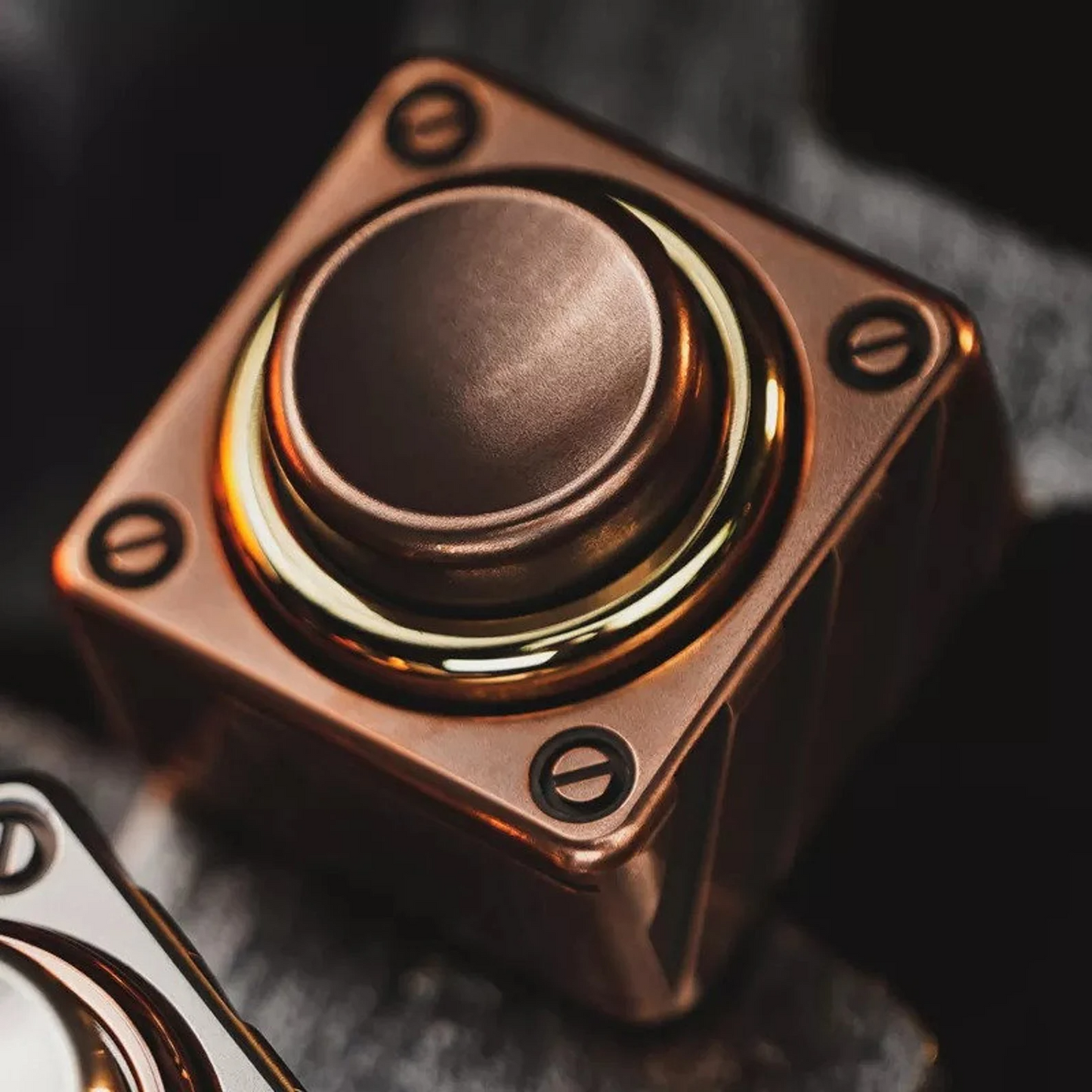 WANWU Stainless Steel Danger Push Button Hand Spinner | EDC DANGER Push Clicker Button Hand Fidget | Metal Push Button Hand Spinner for Gift