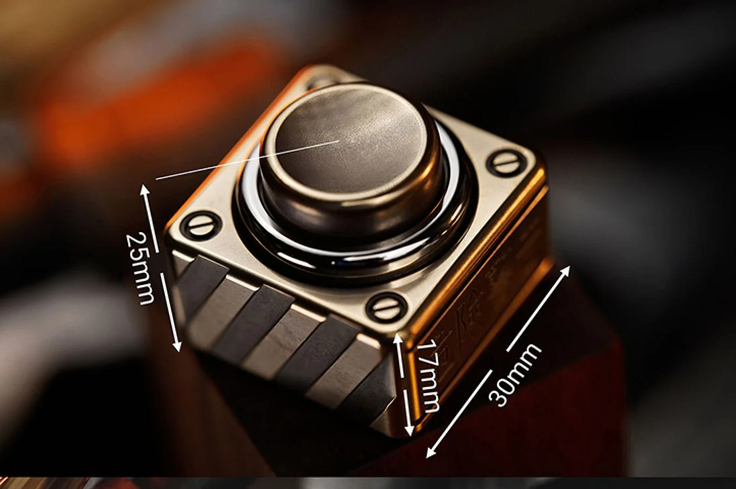 WANWU Stainless Steel Danger Push Button Hand Spinner | EDC DANGER Push Clicker Button Hand Fidget | Metal Push Button Hand Spinner for Gift