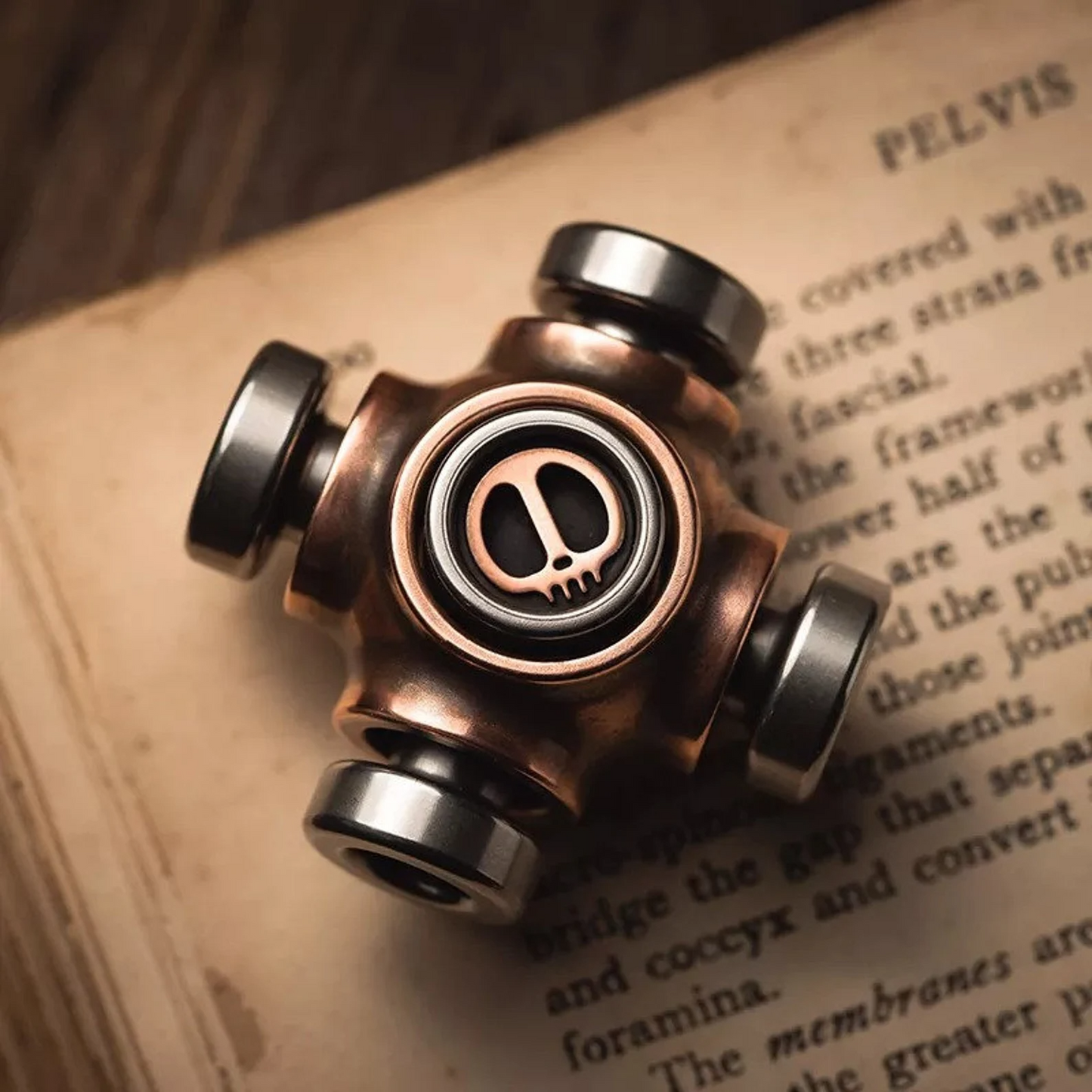 Lautie 2099 Series X-BONE Copper Mini Hand Spinner | Lautie 2099 Series Metal Mini Hand Gyro Spinner | Lautie Mini EDC Hand Spinner for Gift