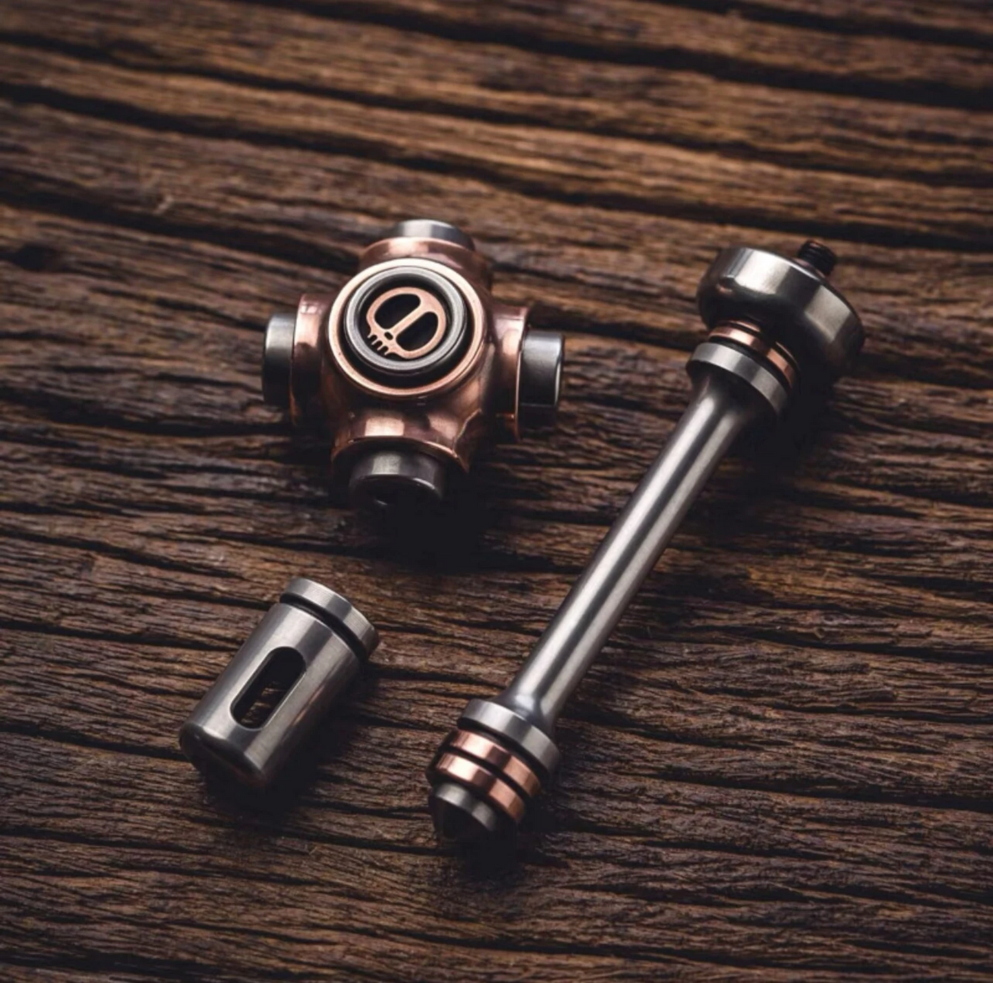 Lautie 2099 Series X-BONE Copper Mini Hand Spinner | Lautie 2099 Series Metal Mini Hand Gyro Spinner | Lautie Mini EDC Hand Spinner for Gift