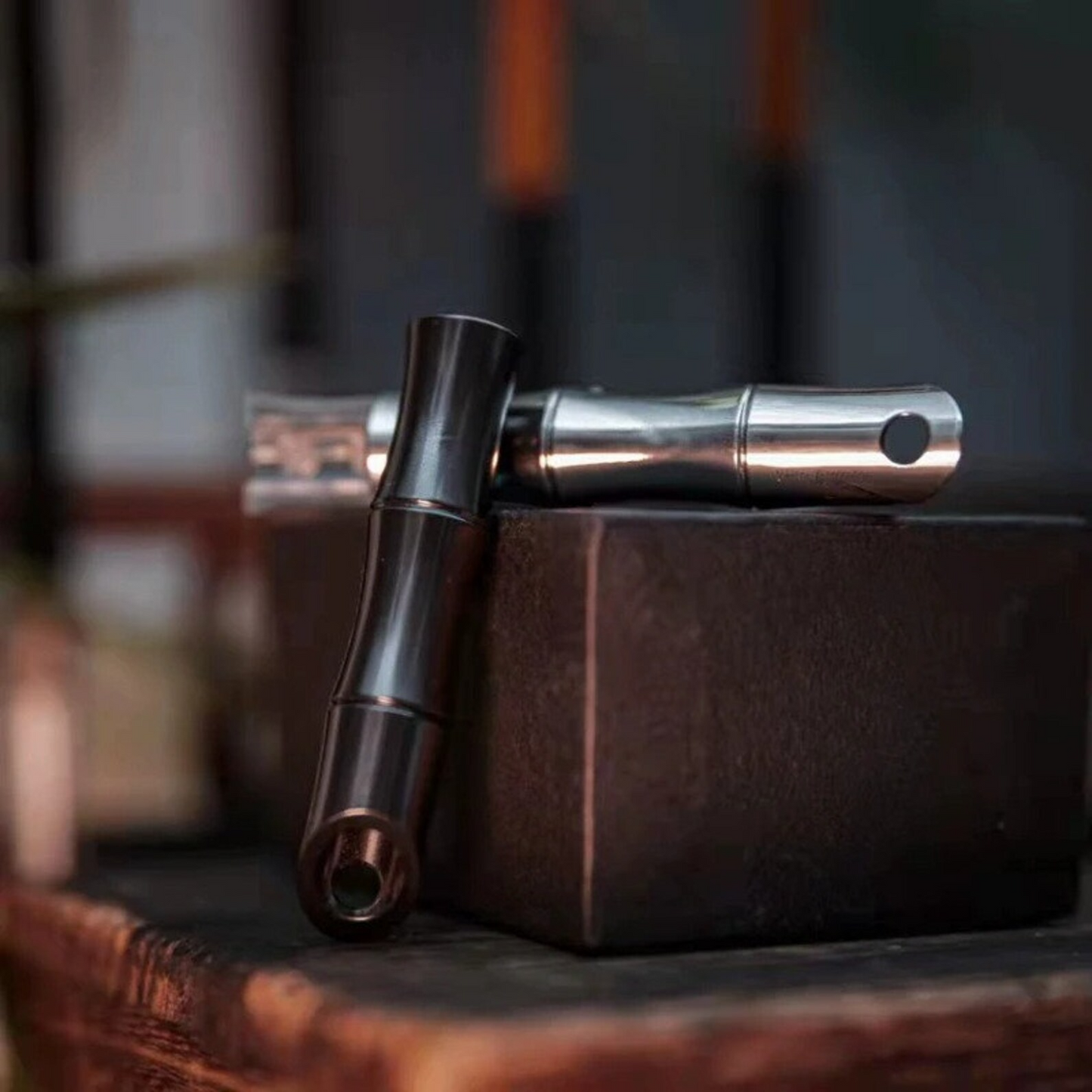 Bamboo Stainless Steel Haptic Feel Hand Push Pull Slider | Bamboo EDC Haptic Feel Hand Slider | Bamboo Metal Hand Push Slider for Gift