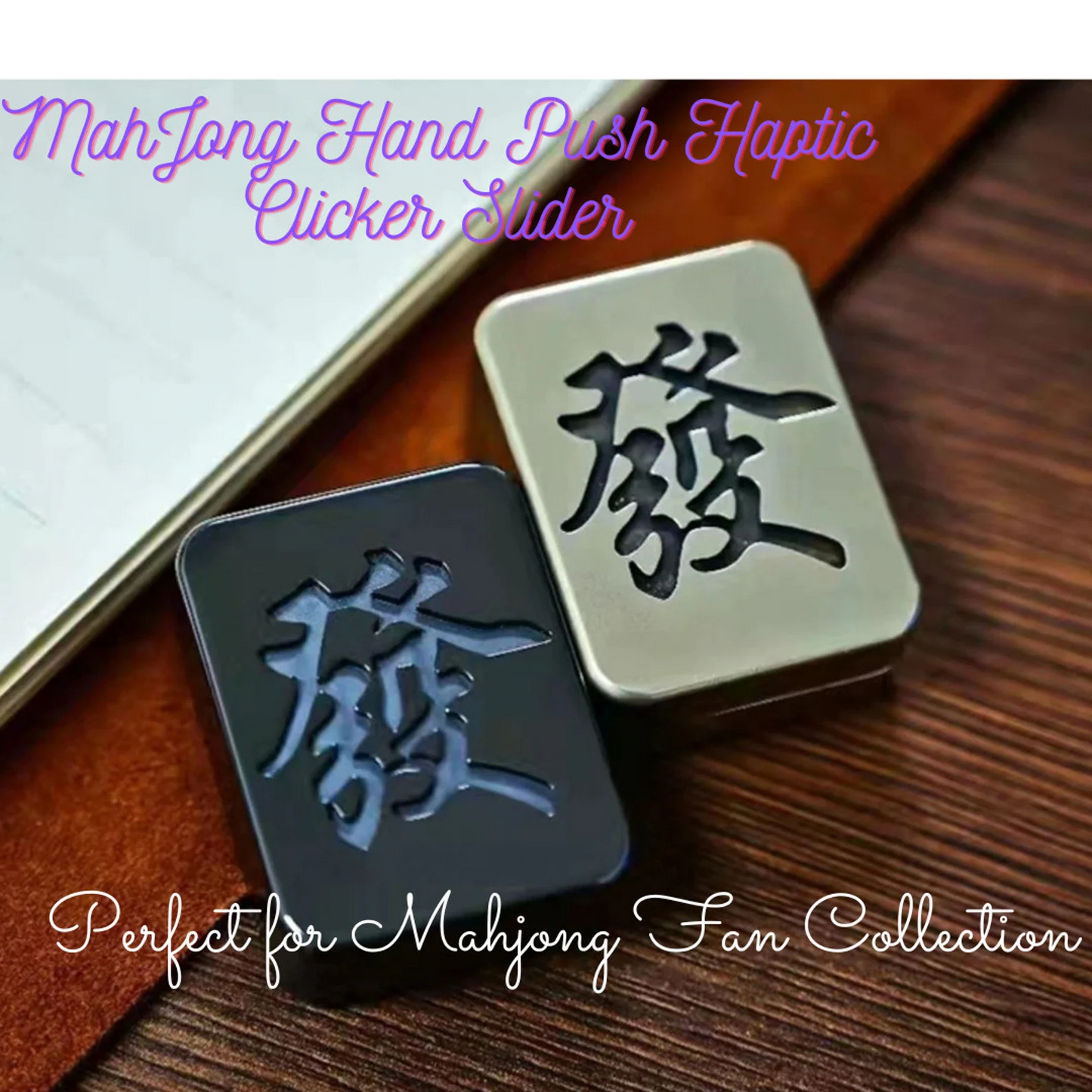 Mahjong 2.0 Stainless Steel PEI Hand Push Clicker Slider | Mahjong EDC Zirconium Hand Push Slider | Titanium Mahjong Hand Clicker Slider