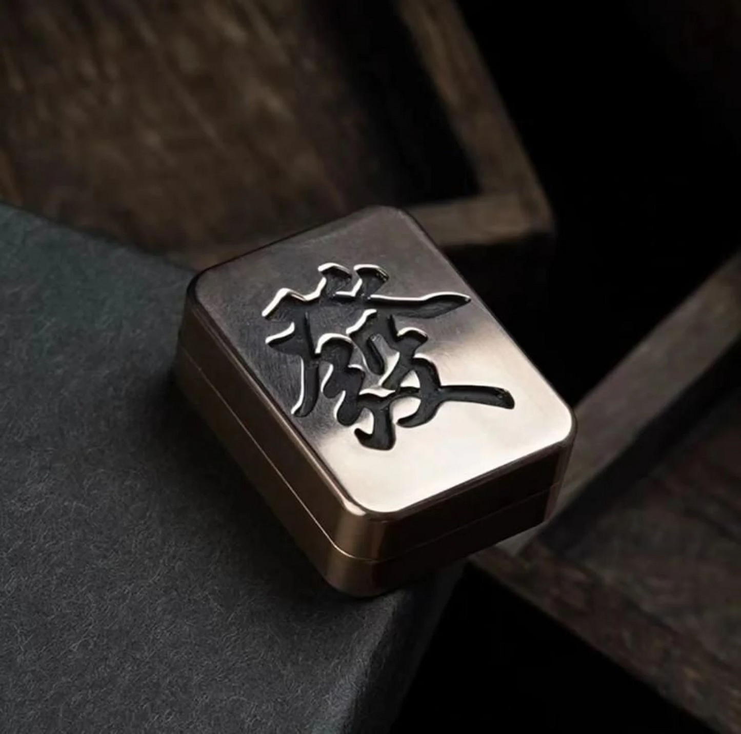 Mahjong 2.0 Stainless Steel PEI Hand Push Clicker Slider | Mahjong EDC Zirconium Hand Push Slider | Titanium Mahjong Hand Clicker Slider