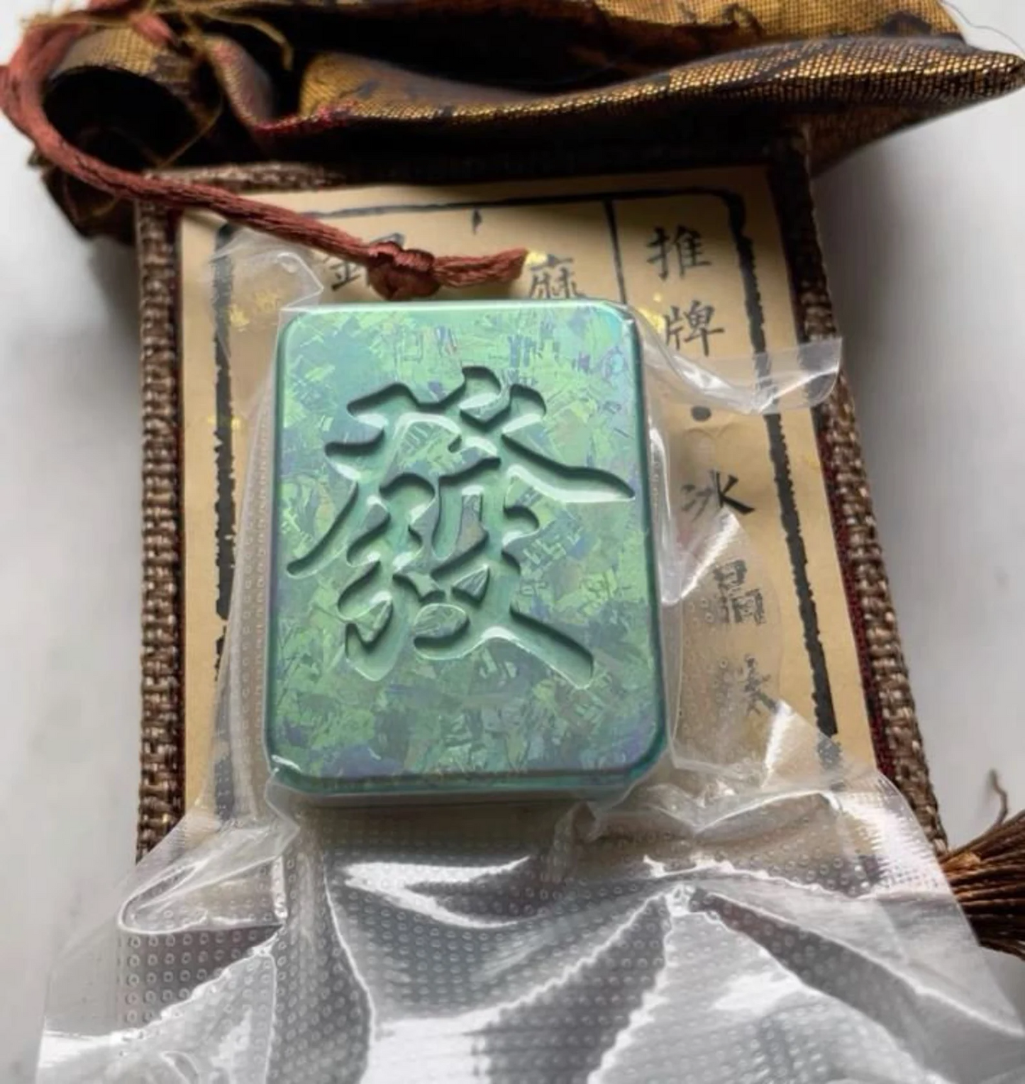Mahjong 2.0 Stainless Steel PEI Hand Push Clicker Slider | Mahjong EDC Zirconium Hand Push Slider | Titanium Mahjong Hand Clicker Slider