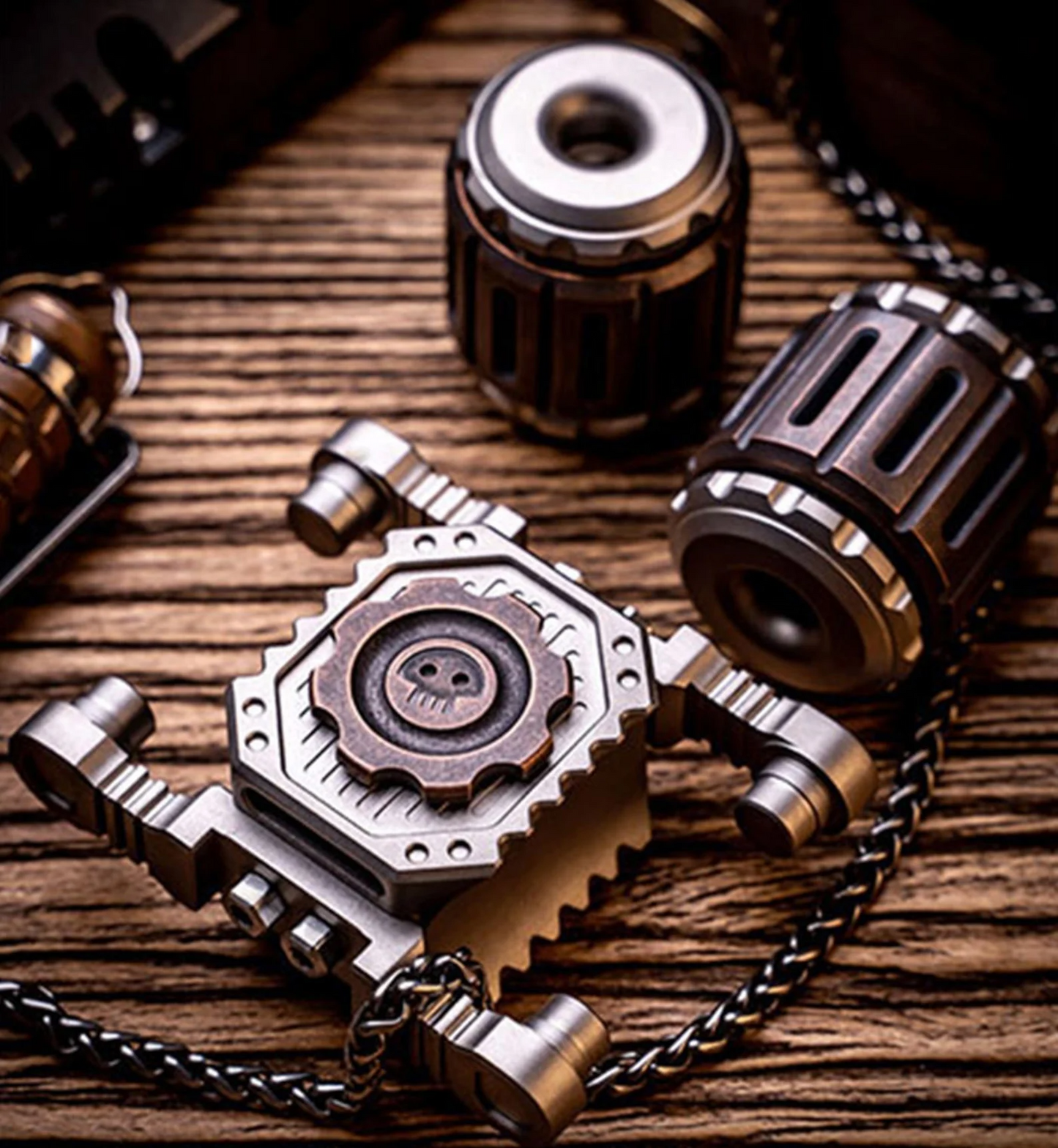 Black Mirror Chariot Tank Titanium Hand Gyro Fidget Spinner | BM Chariot Metal Gyroscope Hand Spinner | BM EDC Chariot Gyro Fidget for Gift