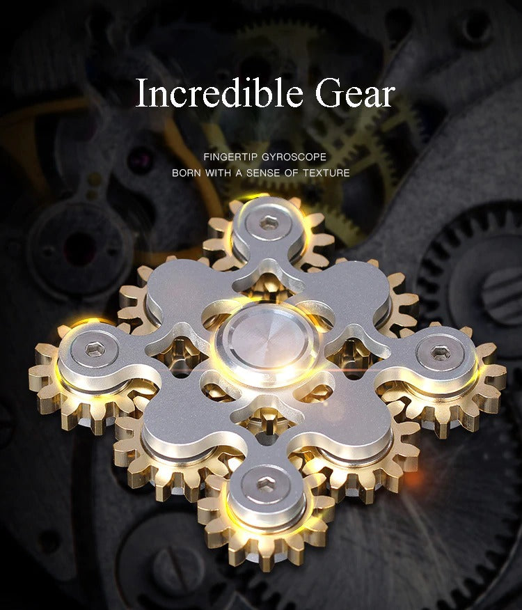 Four_Nine Gears Linkage fingertip | Metal Gyro Gear Chain Spinner | EDC Hand Gear Spinner Fidget for Gift, Fun, Stress Relief & Collection
