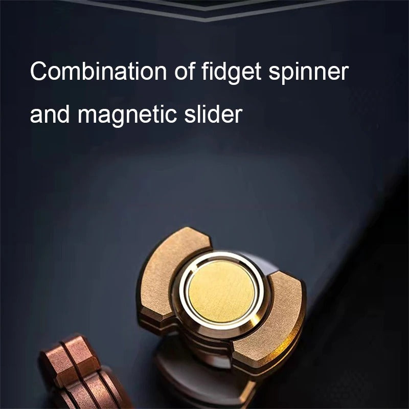 New Mini 3 in 1 Hand Fidget Spinner| Mini Three Way Slider Spinner Clicker | Mini EDC Magnetic Hand Slider for Collection & Gift