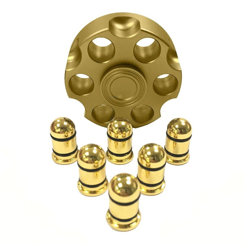 Bullet Metal Gyro Spinner | Metal Hand EDC Fidget | Revolver Shape Fingertip Gyro for Gift and Collection