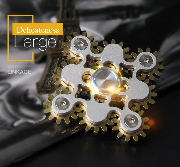 Four_Nine Gears Linkage fingertip | Metal Gyro Gear Chain Spinner | EDC Hand Gear Spinner Fidget for Gift, Fun, Stress Relief & Collection