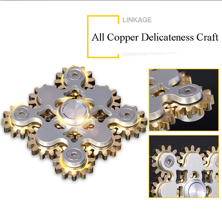 Four_Nine Gears Linkage fingertip | Metal Gyro Gear Chain Spinner | EDC Hand Gear Spinner Fidget for Gift, Fun, Stress Relief & Collection