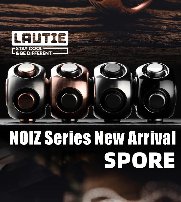 New Lautie Mini NOIZ SPORE Necklace Wearing Hand Spinner | Lautie Noiz EDC Hand Fidget | Lautie Noiz Metal Hand Spinner for Collection