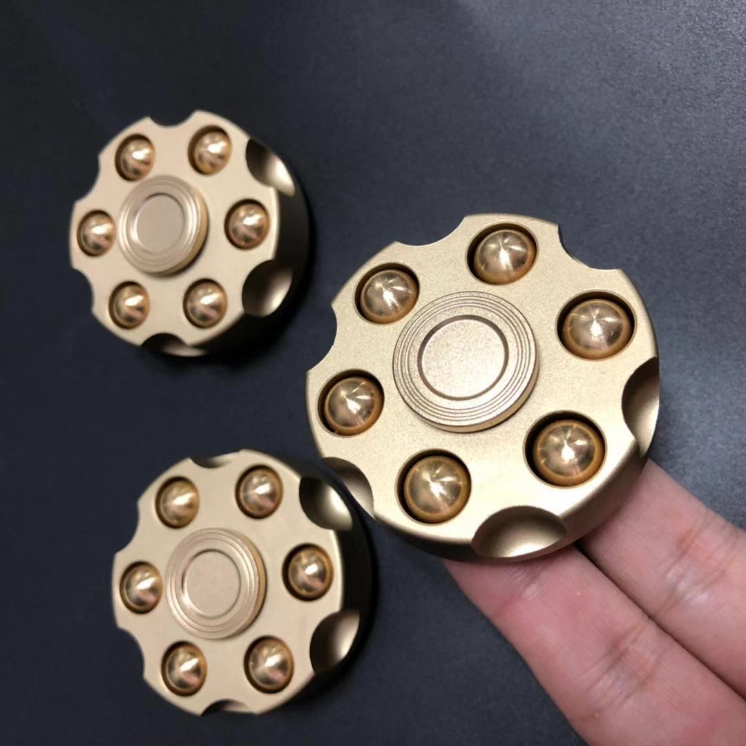 Bullet Metal Gyro Spinner | Metal Hand EDC Fidget | Revolver Shape Fingertip Gyro for Gift and Collection