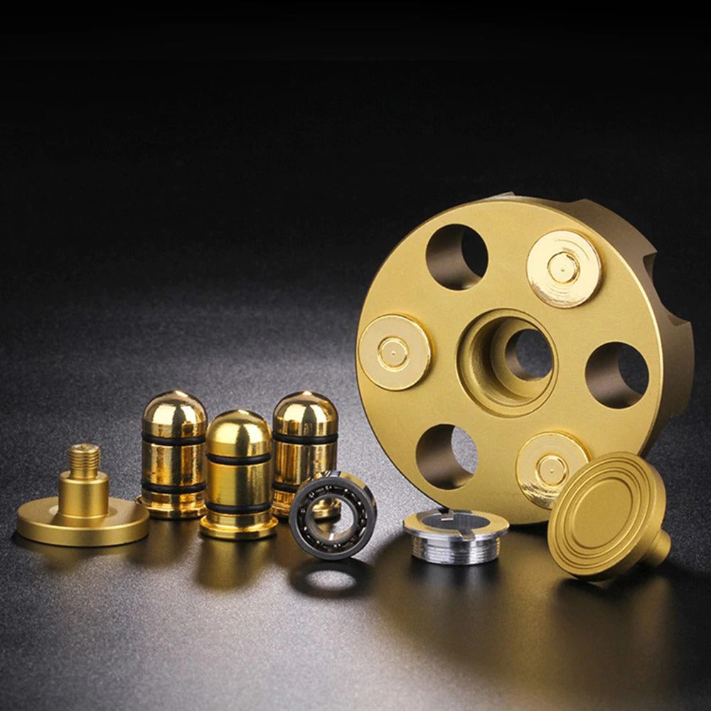 Bullet Metal Gyro Spinner | Metal Hand EDC Fidget | Revolver Shape Fingertip Gyro for Gift and Collection