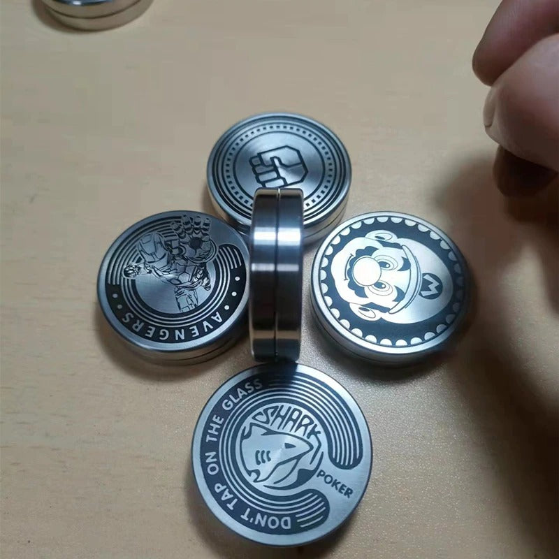 Mini Magnetic Coin Shape Haptic Sound Push Slider | Mini EDC Magnetic Coin Haptic Feel PPB | Mini Coin Shape Sound Push Slider