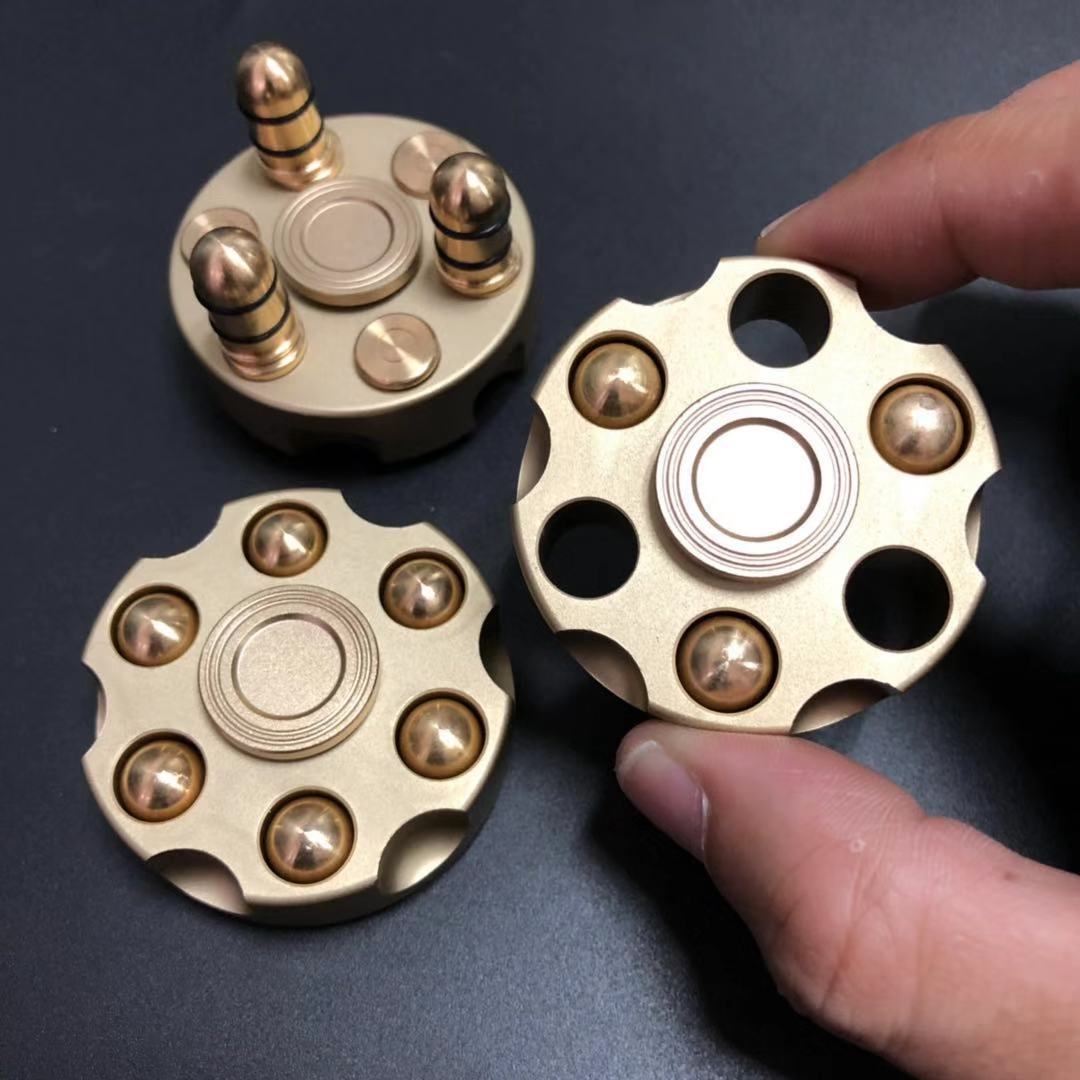 Bullet Metal Gyro Spinner | Metal Hand EDC Fidget | Revolver Shape Fingertip Gyro for Gift and Collection