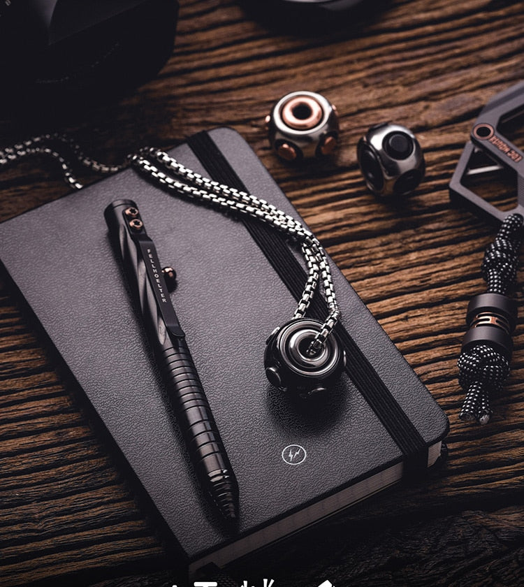 New Lautie Mini NOIZ SPORE Necklace Wearing Hand Spinner | Lautie Noiz EDC Hand Fidget | Lautie Noiz Metal Hand Spinner for Collection