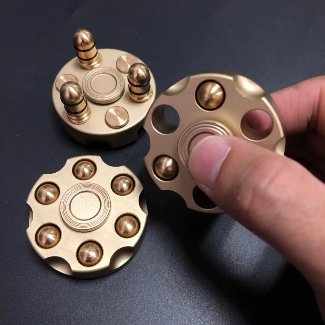 Bullet Metal Gyro Spinner | Metal Hand EDC Fidget | Revolver Shape Fingertip Gyro for Gift and Collection