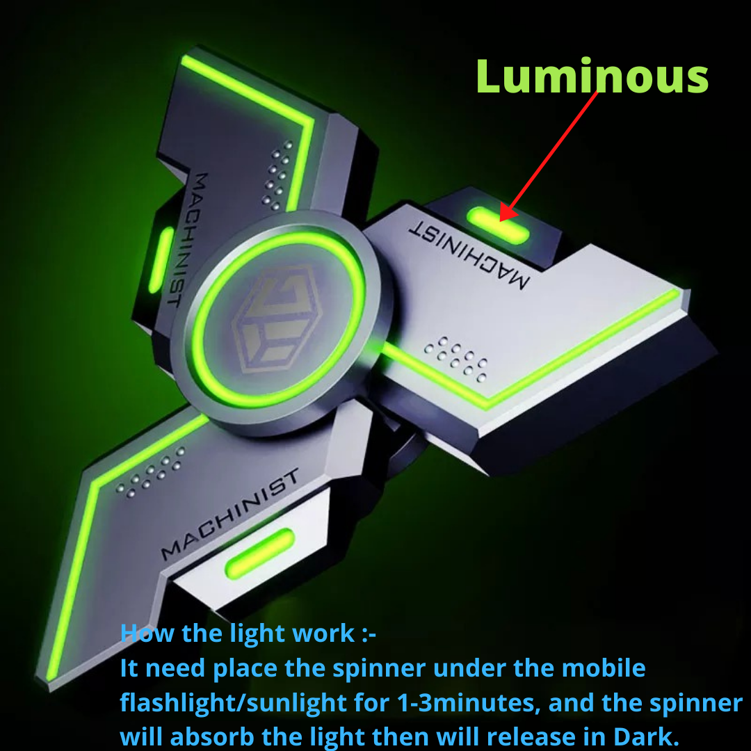 Luminous Hand Fidget Gyro Spinner | Metal Hand Gyro Spinner with Luminous Perfect for Gift & Collection