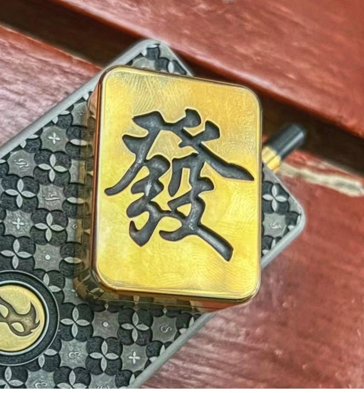 Mahjong 2.0 Stainless Steel PEI Hand Push Clicker Slider | Mahjong EDC Zirconium Hand Push Slider | Titanium Mahjong Hand Clicker Slider