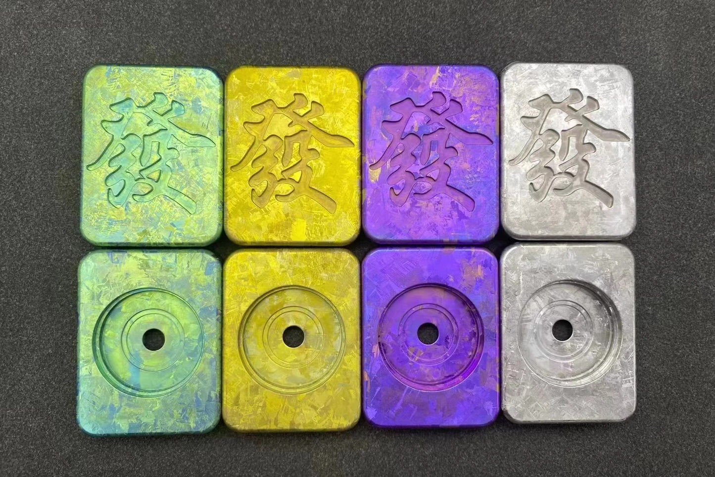 Mahjong 2.0 Stainless Steel PEI Hand Push Clicker Slider | Mahjong EDC Zirconium Hand Push Slider | Titanium Mahjong Hand Clicker Slider