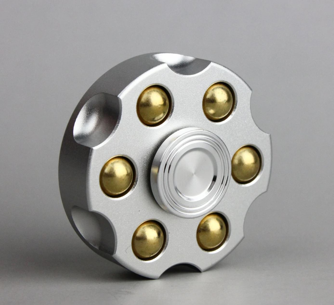 Bullet Metal Gyro Spinner | Metal Hand EDC Fidget | Revolver Shape Fingertip Gyro for Gift and Collection