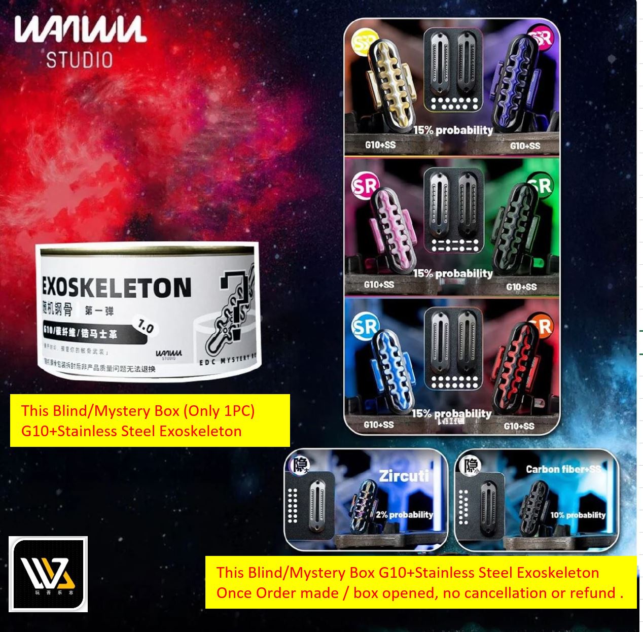 New WANWU G10 Mystery Box EXOSKELETON Mechanical Magnetic Hand Haptic Push Slider