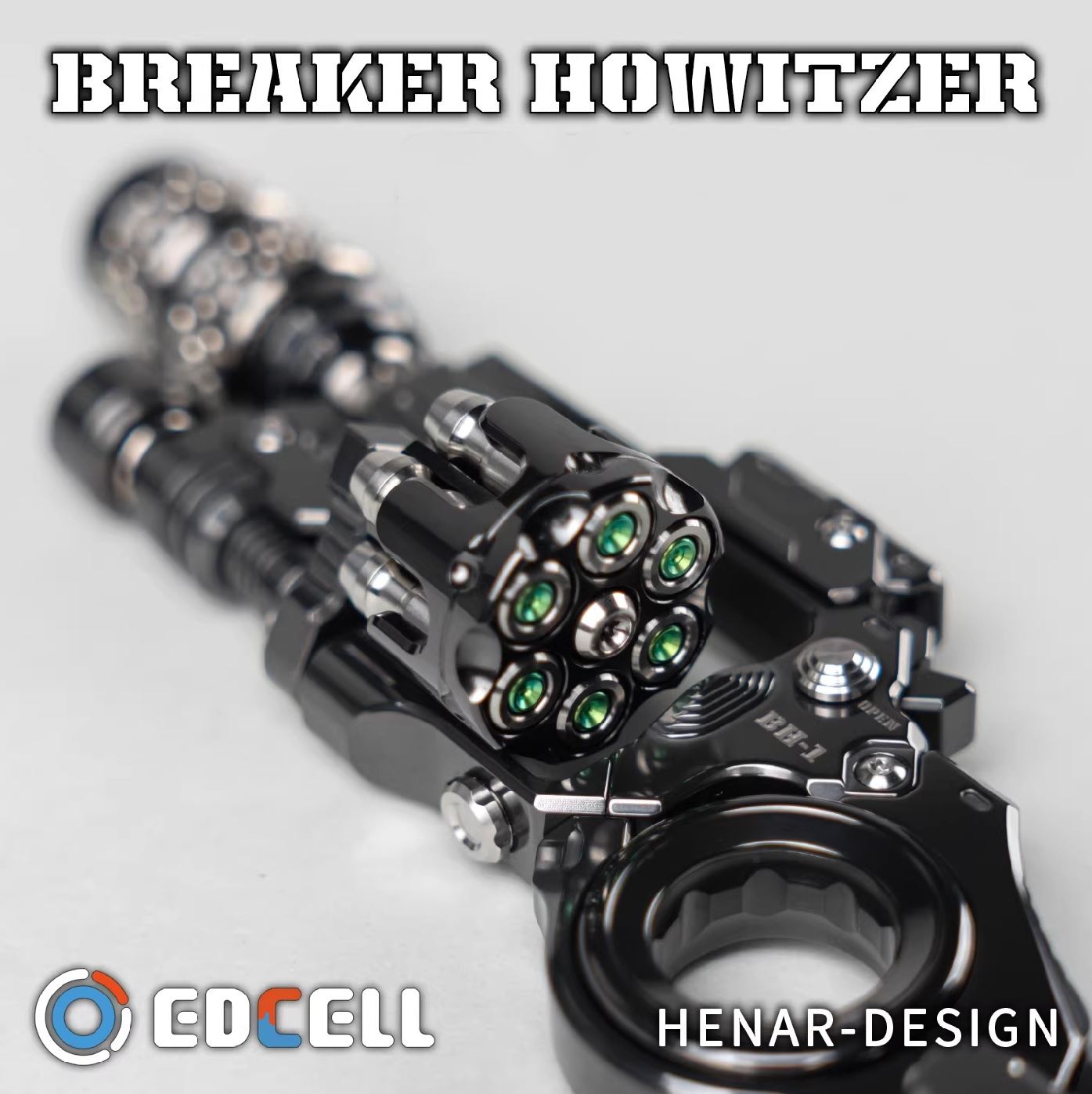 EDCELL Zirconium "Breaker Howitzer Project ver.2" Hand Push Slider EDC PPB Fidget Toys for Collection & Gift
