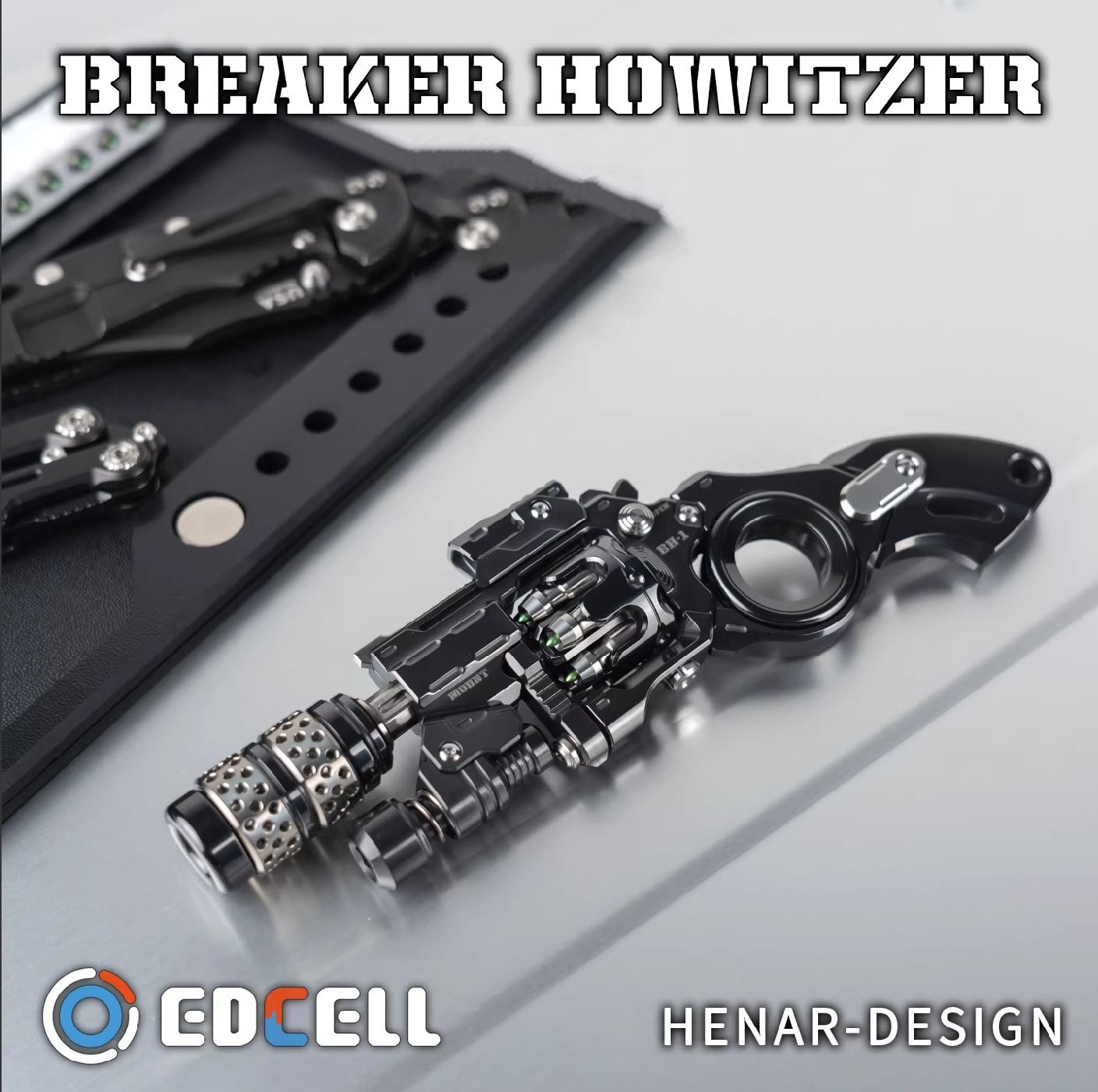 EDCELL Zirconium "Breaker Howitzer Project ver.2" Hand Push Slider EDC PPB Fidget Toys for Collection & Gift