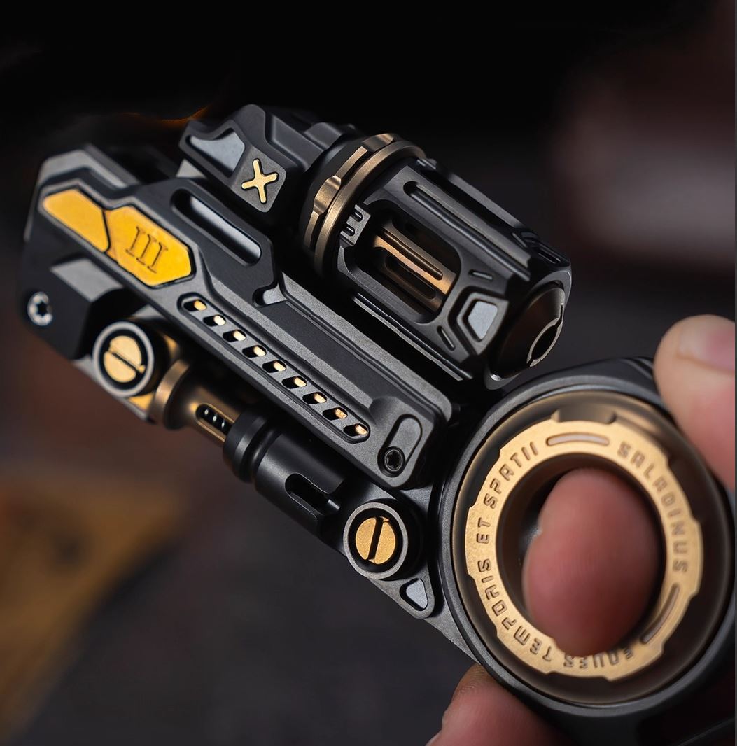 01 EDC Time Knight 3.0 Hand Ratchet Push Slider | New 01 EDC "Time Knight 3.0" EDC Hand Gyro Spinner Slider Fidget Toys for Collection & Gift.
