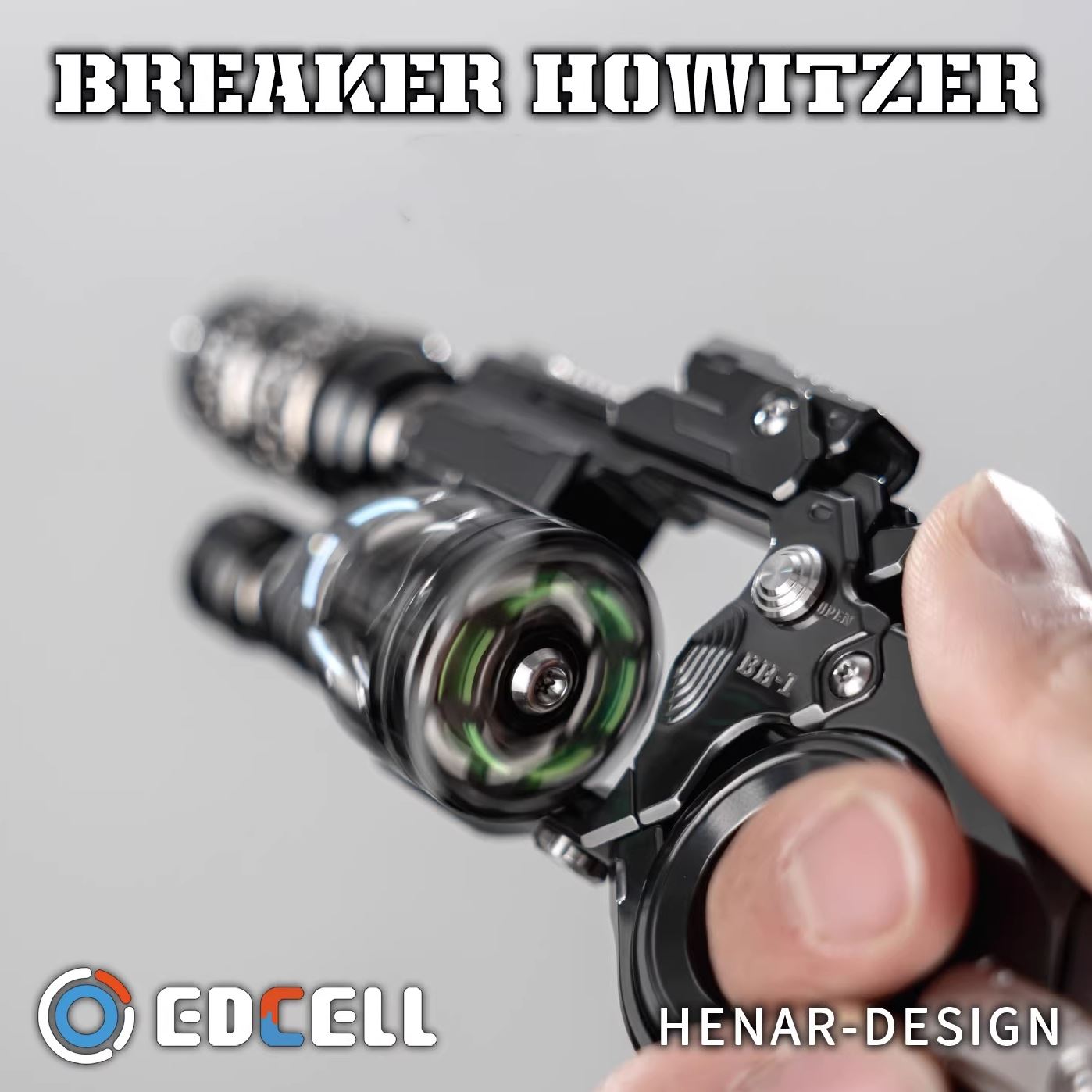EDCELL Zirconium "Breaker Howitzer Project ver.2" Hand Push Slider EDC PPB Fidget Toys for Collection & Gift