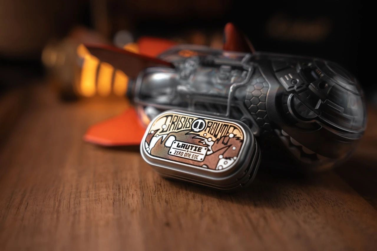 Lautie x 01EDC Co-Branded "Crisis Route" Mechanical Push Slider | Lautie x ZeroOne EDC "Crisis Route" Haptic Hand Fidget Slider for Collection &amp; Gift