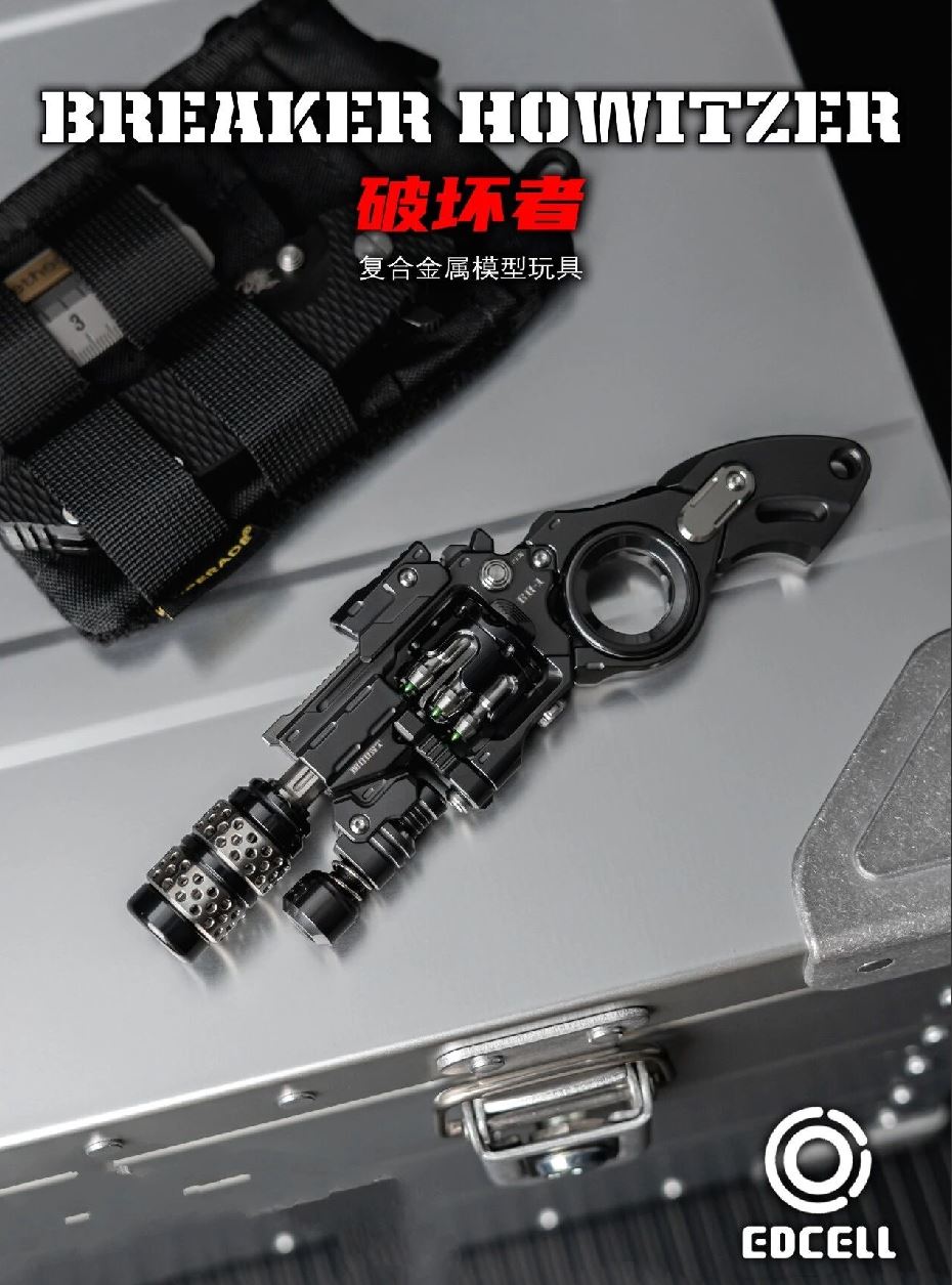 EDCELL Zirconium "Breaker Howitzer Project ver.2" Hand Push Slider EDC PPB Fidget Toys for Collection & Gift