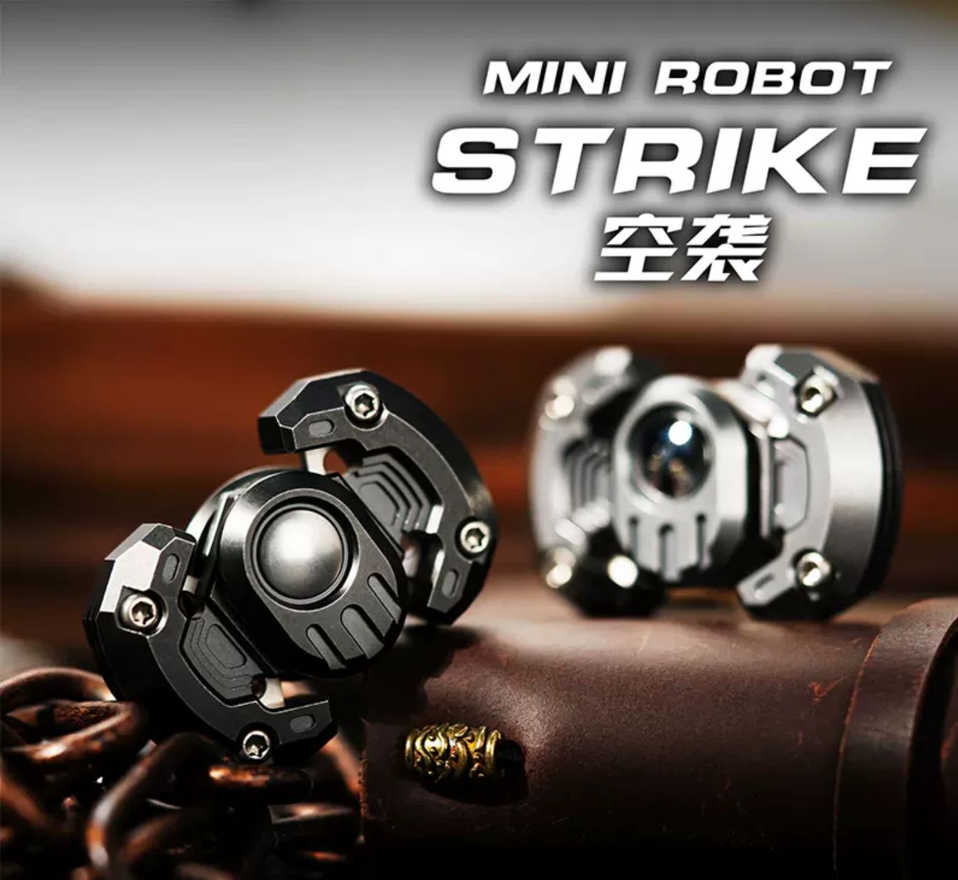 2024 WANWU Stainless Steel Mini Robot Strike Hand Gyro Fidget Spinner | WANWU Strike Mini Robot EDC Hand Spinner | Mini Robot Strike PPB Steel Hand Fidget for Gift & Collection