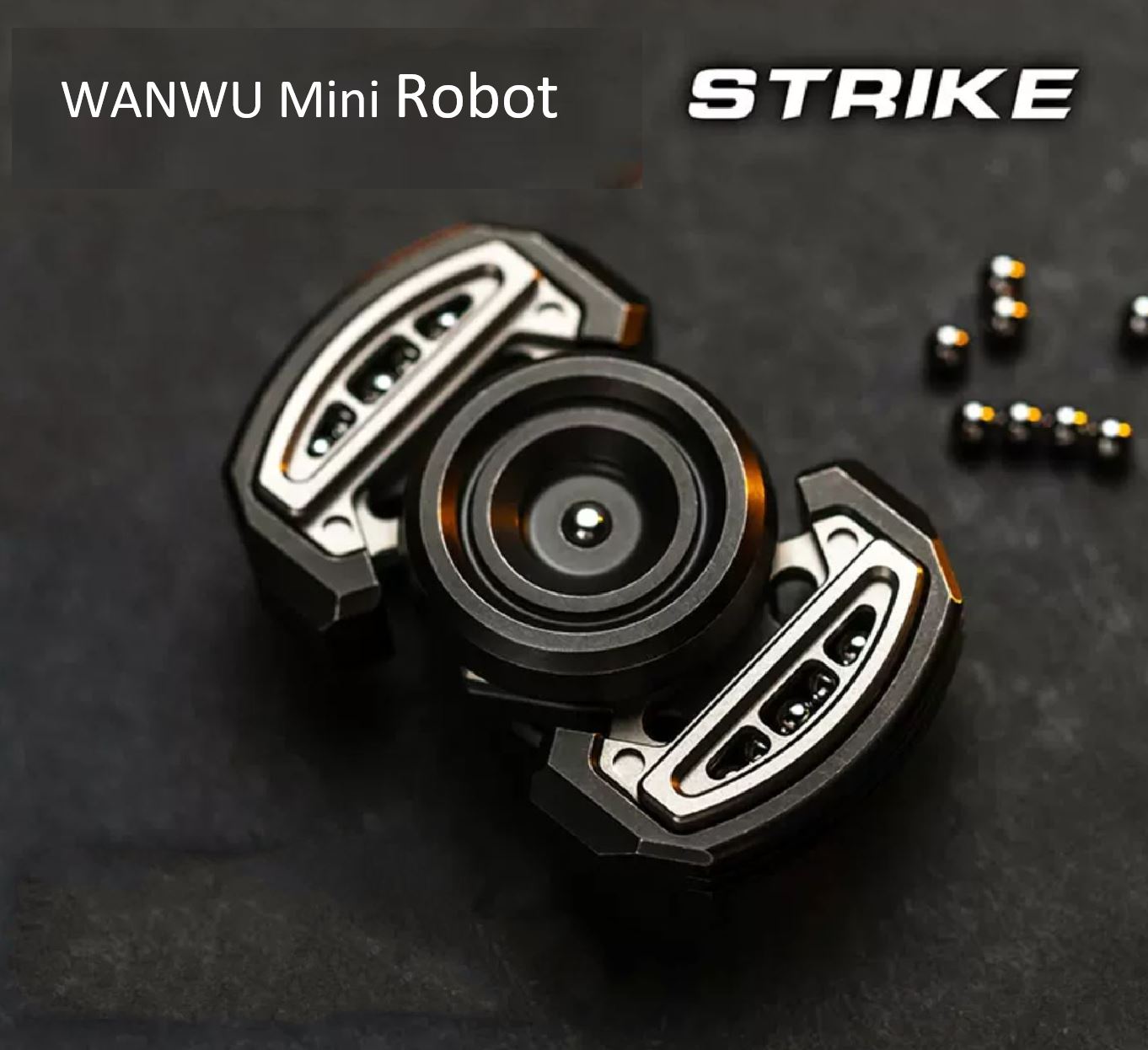 2024 WANWU Stainless Steel Mini Robot Strike Hand Gyro Fidget Spinner | WANWU Strike Mini Robot EDC Hand Spinner | Mini Robot Strike PPB Steel Hand Fidget for Gift & Collection