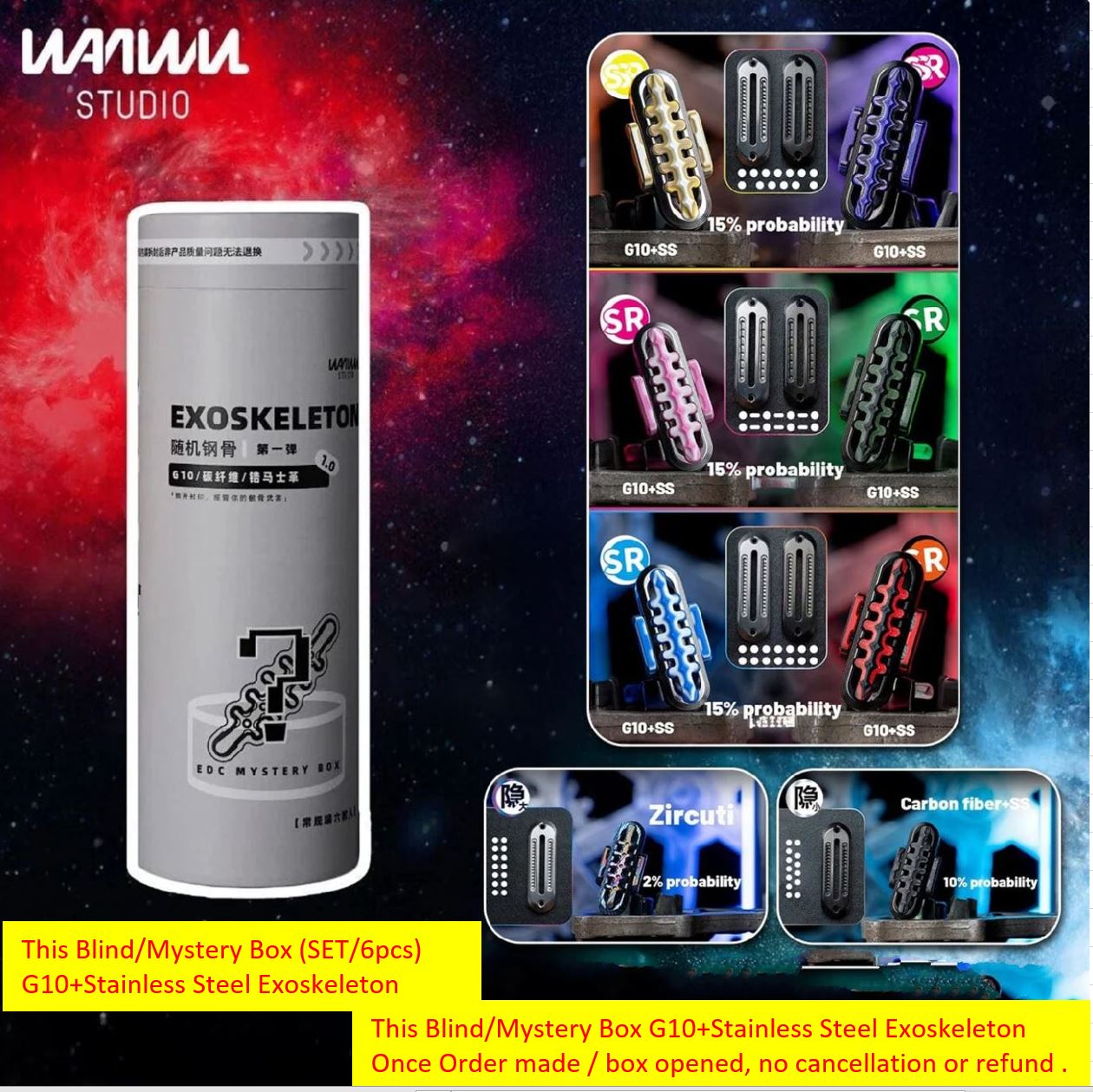 New WANWU G10 Mystery Box EXOSKELETON Mechanical Magnetic Hand Haptic Push Slider