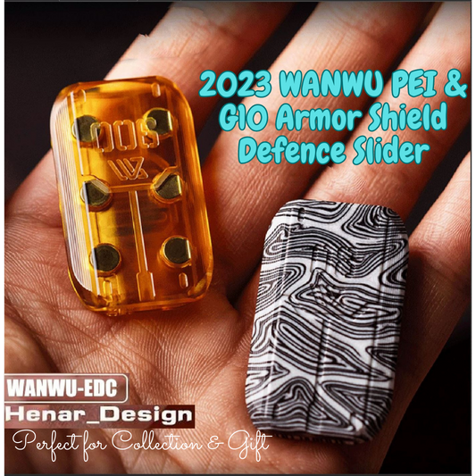 WANWU PEI-G10 Mini Armor Shield Hand Slider | WANWU Mini Metal Line Of Defense PPB Hand Slider | Mini EDC Shield Push Pull Slider for Collection & Gift