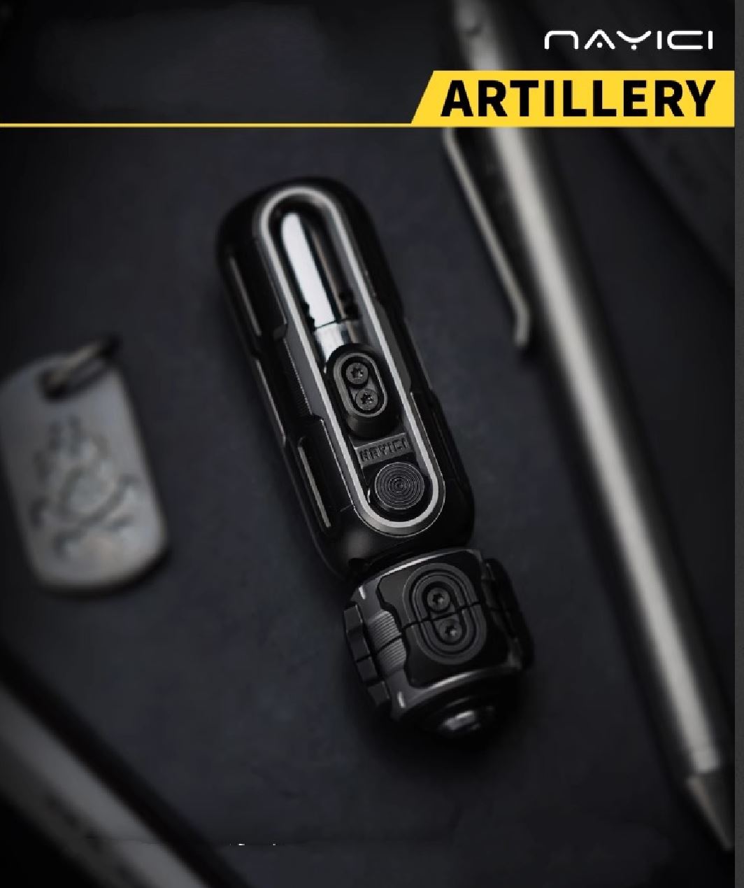 New MUYI NAYICI ARTILLERY Mechanical Ratchet Push Hand Slider | MUYI ARTILLERY Hand Push Slider | MUYI Ratchet Hand Push Fidget Toys for Collection &amp; Gift