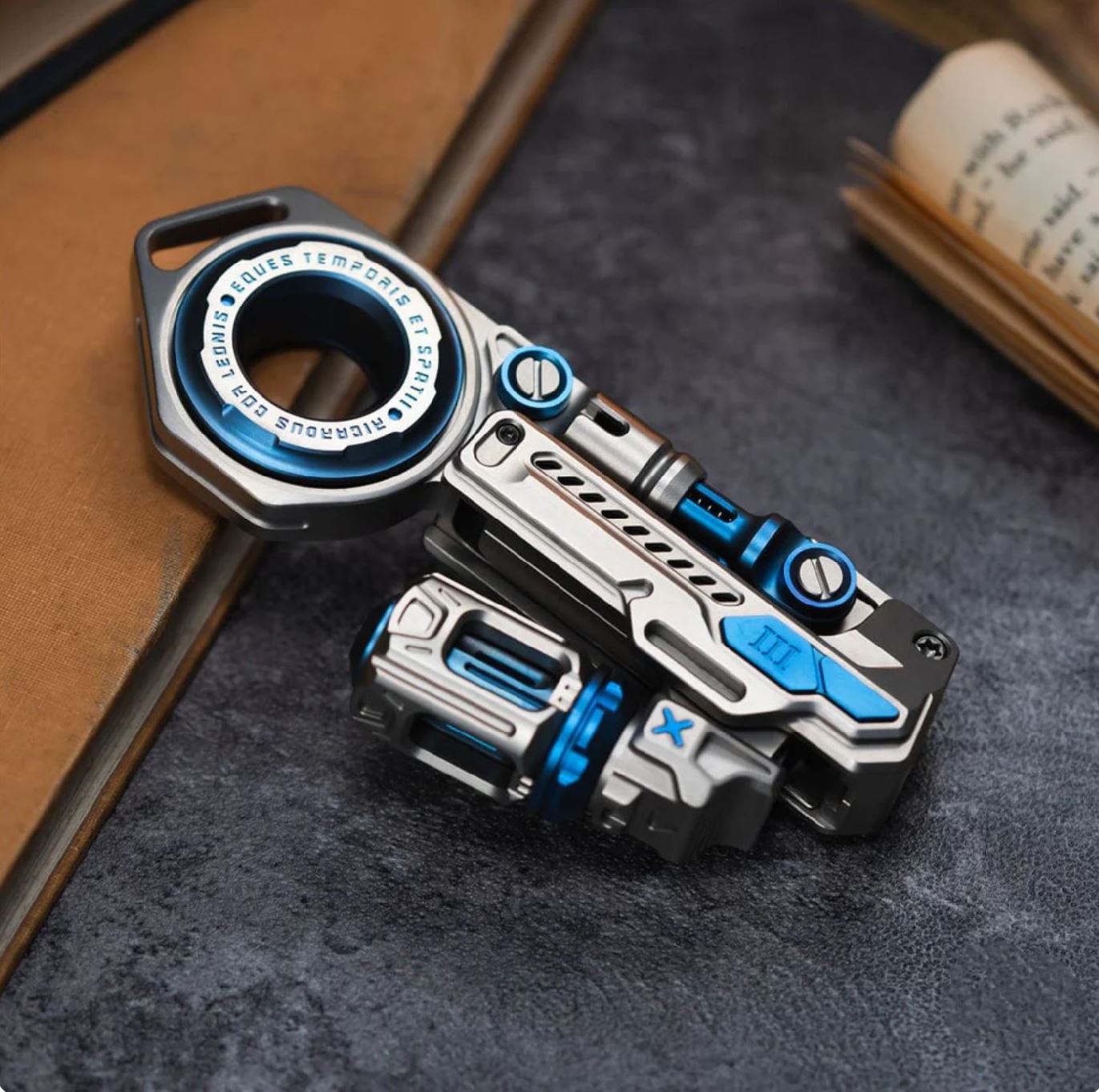 01 EDC Time Knight 3.0 Hand Ratchet Push Slider | New 01 EDC "Time Knight 3.0" EDC Hand Gyro Spinner Slider Fidget Toys for Collection & Gift.