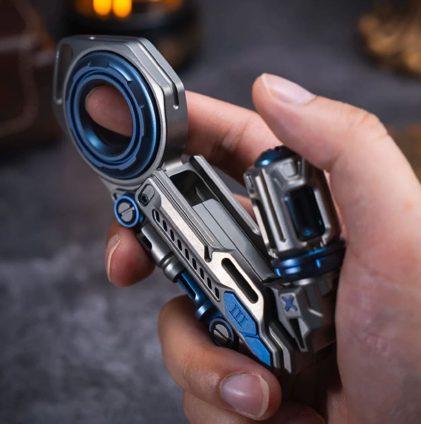 01 EDC Time Knight 3.0 Hand Ratchet Push Slider | New 01 EDC "Time Knight 3.0" EDC Hand Gyro Spinner Slider Fidget Toys for Collection & Gift.