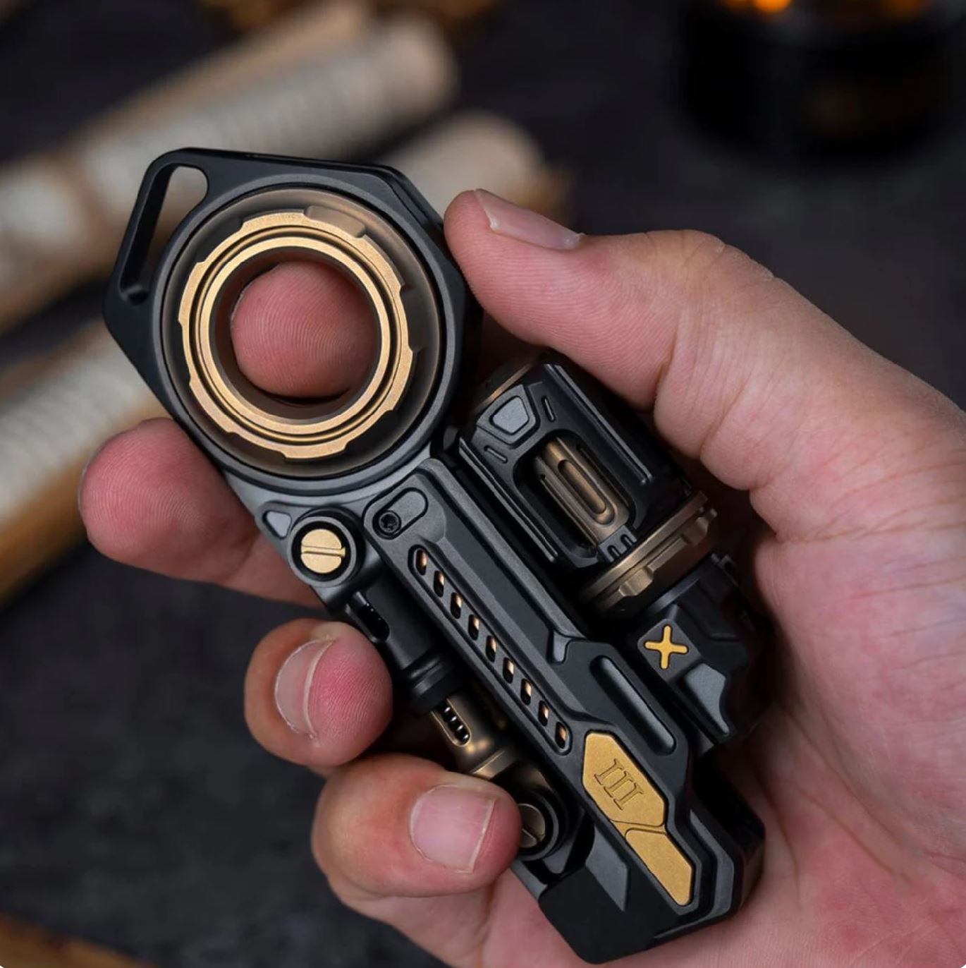 01 EDC Time Knight 3.0 Hand Ratchet Push Slider | New 01 EDC "Time Knight 3.0" EDC Hand Gyro Spinner Slider Fidget Toys for Collection & Gift.
