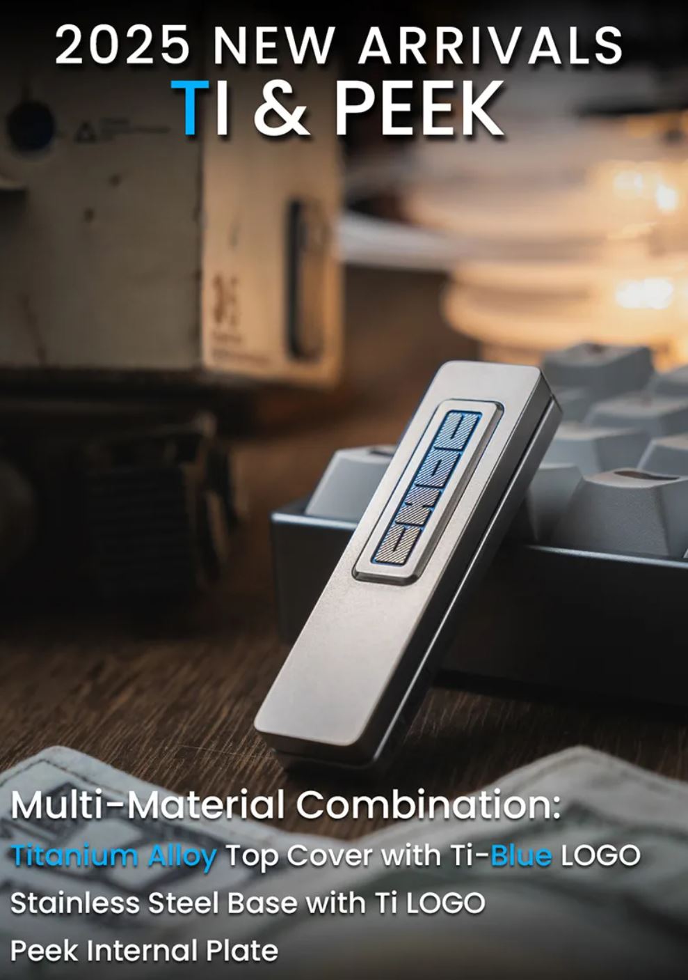 Lautie Choc Zirconium - Stainless Steel Mechanical Slider | Lautie Choc Hand Haptic Slider EDC for Collection & Gift